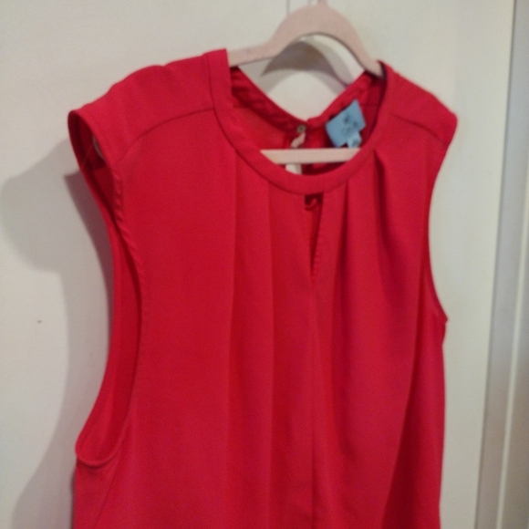 CeCe Women's Dark Pink Sleeveless Chiffon Tank Top Sz XL-Career Casual Girlcore - Picture 3 of 7